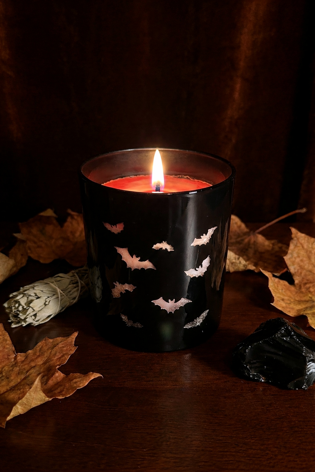 Bat Vessel — Crimson Swirl Candle