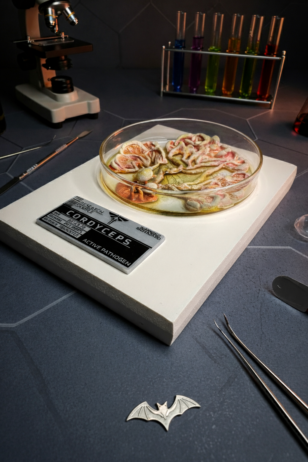 cordyceps research sample specimen last of us inspired fungal display